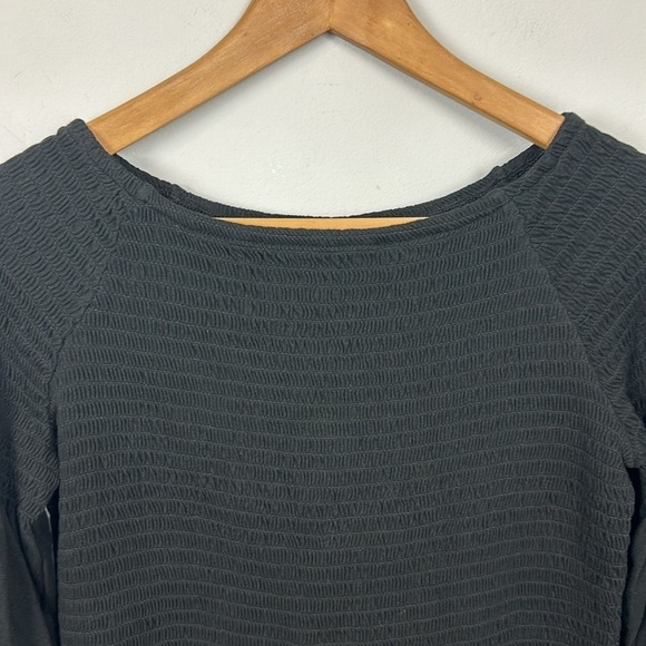 J. Jill Smocked Peasant Tunic 3/4 Sleeve Top - Black Sz S - Picture 4 of 9